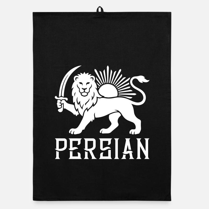 Persischer Löwe Persien Iran - Organic Geschirrtuch - Schwarz