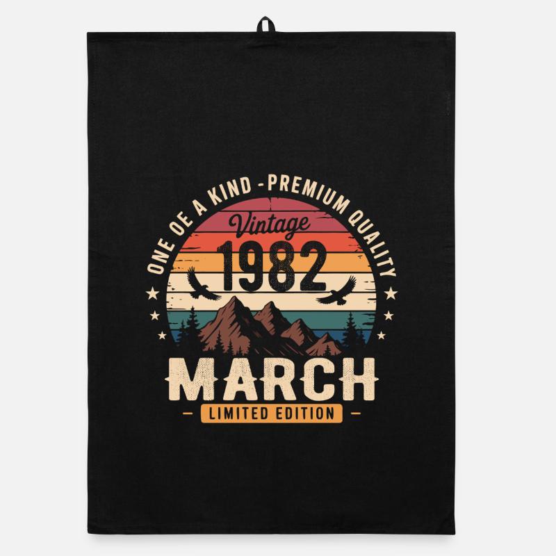 Mars 1982 Cadeau 44eme Anniversaire March 1982 Torchon bio