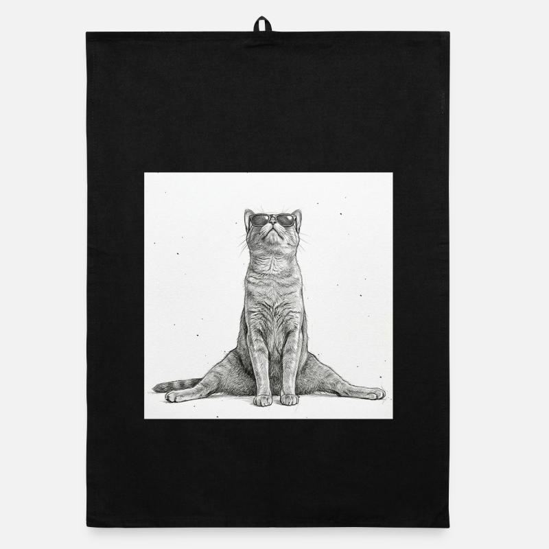 Cool Cat Yoga Splits Organic dish towel
