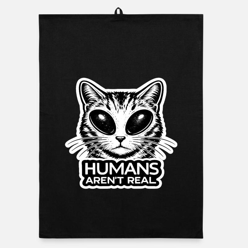 Alien Katze Humans Arent Real Spooky Kitten Organic Geschirrtuch