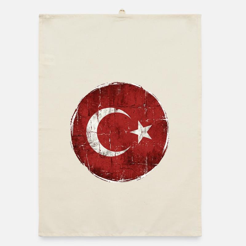 Conception du cercle du drapeau turc Torchon bio