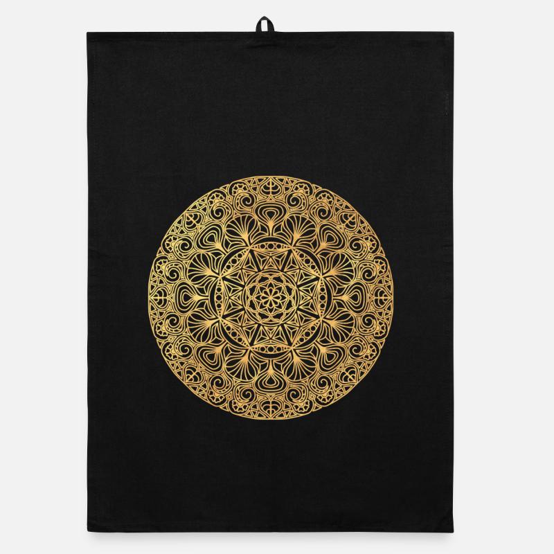Jugendstil  Mandala - gold Organic Geschirrtuch