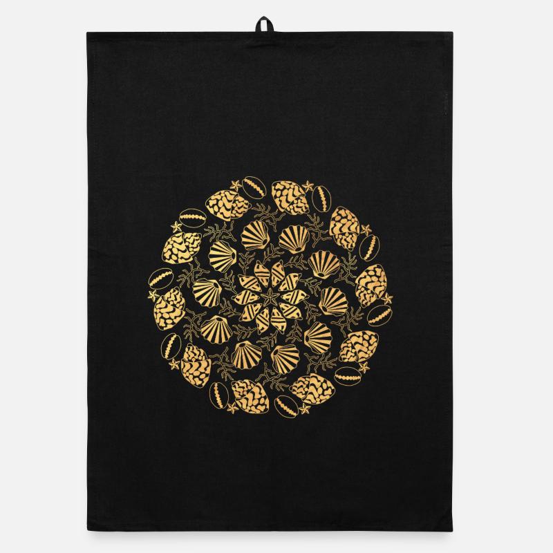 Mandala de coquillage - or Torchon bio