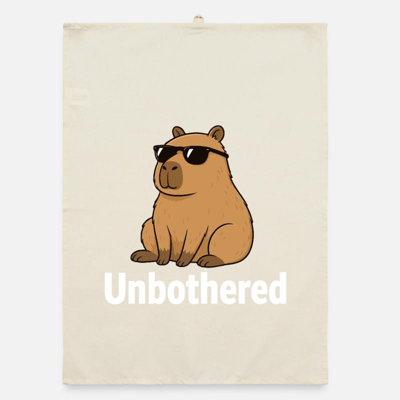  Unbothered Capybara Chill Coole Sonnenbrille Organic Geschirrtuch