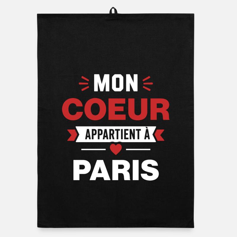 Mon Coeur Appartient à Paris Torchon bio