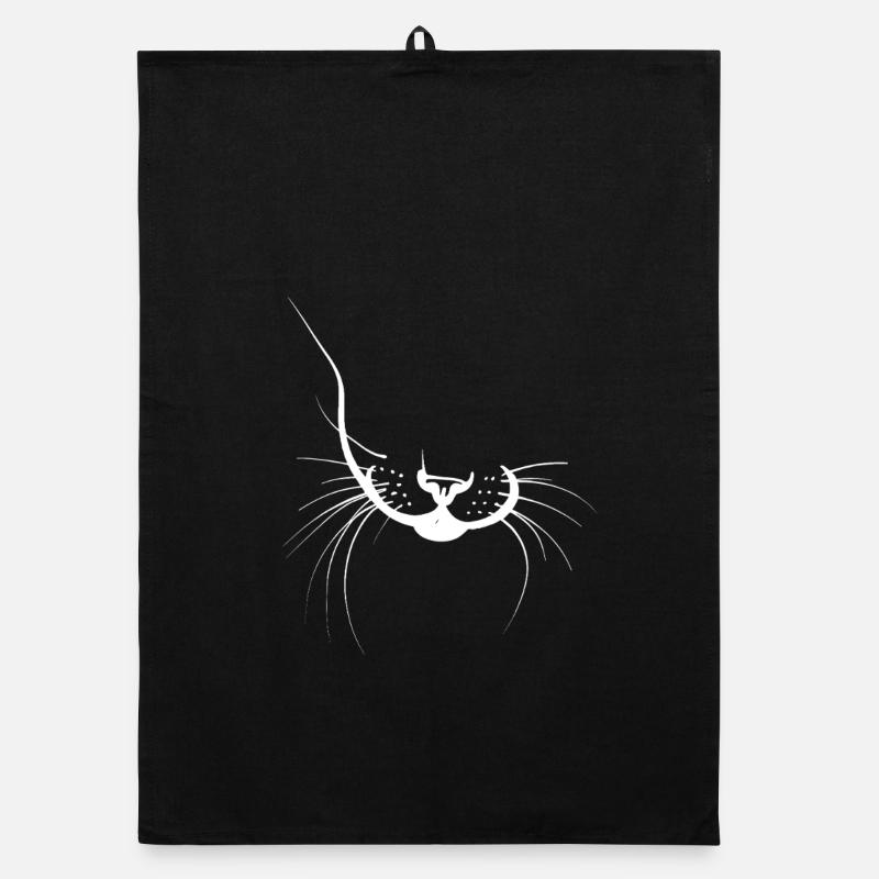 Katzen-Silhouette Schnurrhaare Organic Geschirrtuch