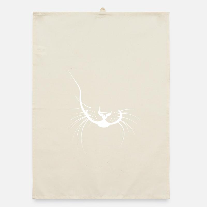 Silhouette de chat moustaches Torchon bio