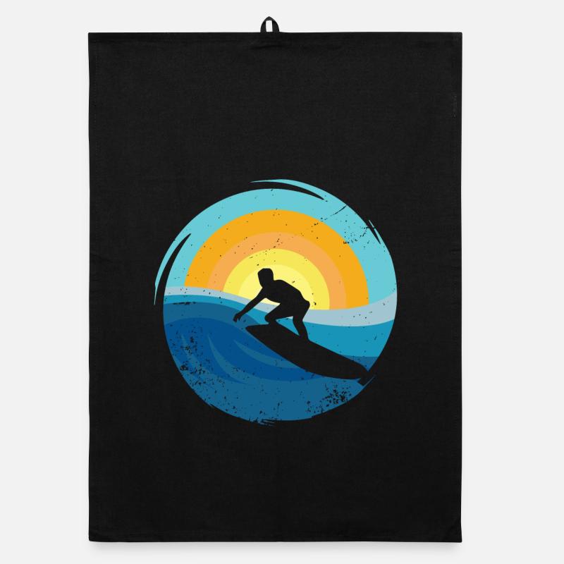 Surfer - Surfboard Organic Geschirrtuch