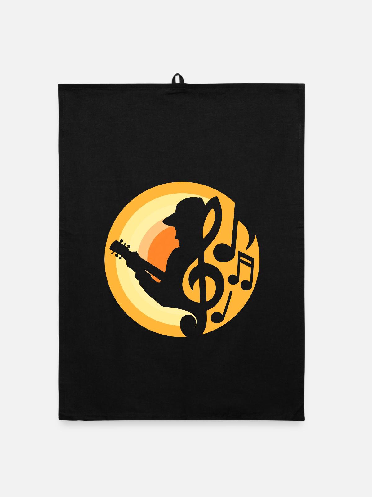 Guitariste - Torchon bio - noir - Devant