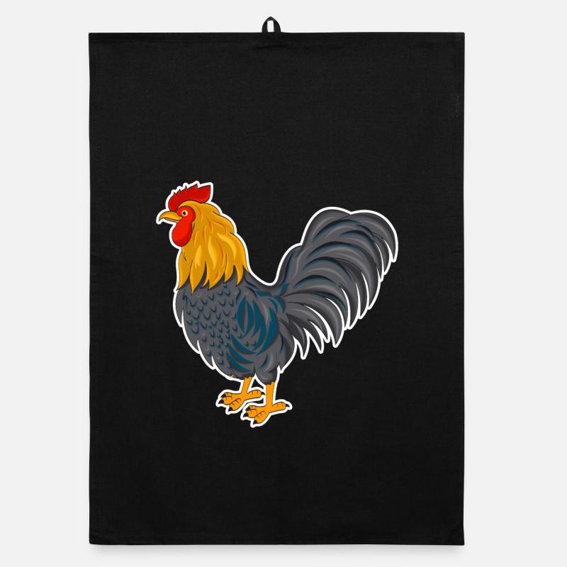 Rooster - design Organic dish towel