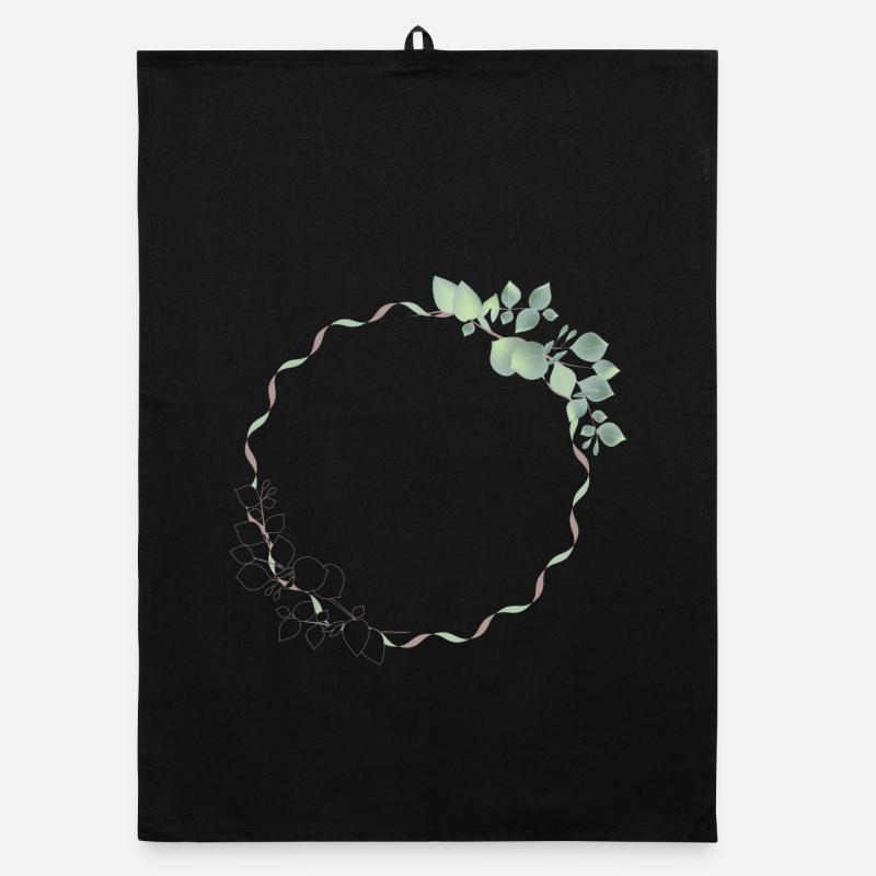 delicate eucalyptus frame for your own texts & motifs Organic dish towel