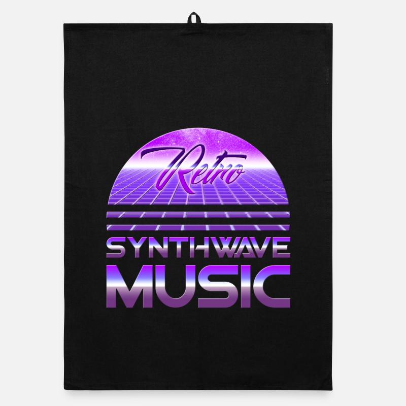 80s Neon Retro Synthwave Musique Electronic Wave Torchon bio