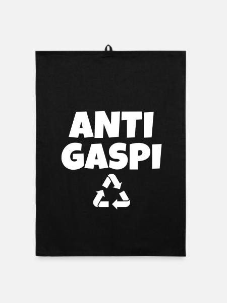 anti-gaspi, anti-gaspillage, recycler - Torchon bio - noir - Devant