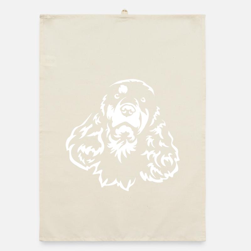 Cocker Spaniel Head « Black Edition » Torchon bio