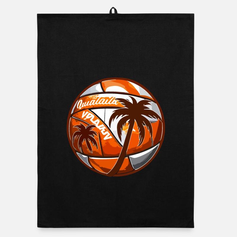 Beach volleyball with palm trees Organic dish towel