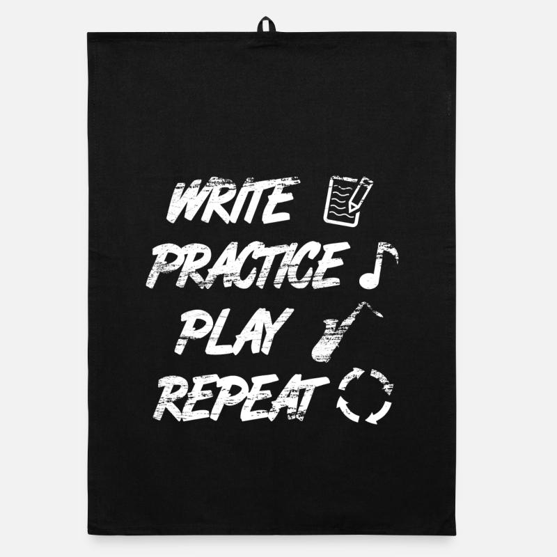 Motivational Saxophone Quote Organic dish towel