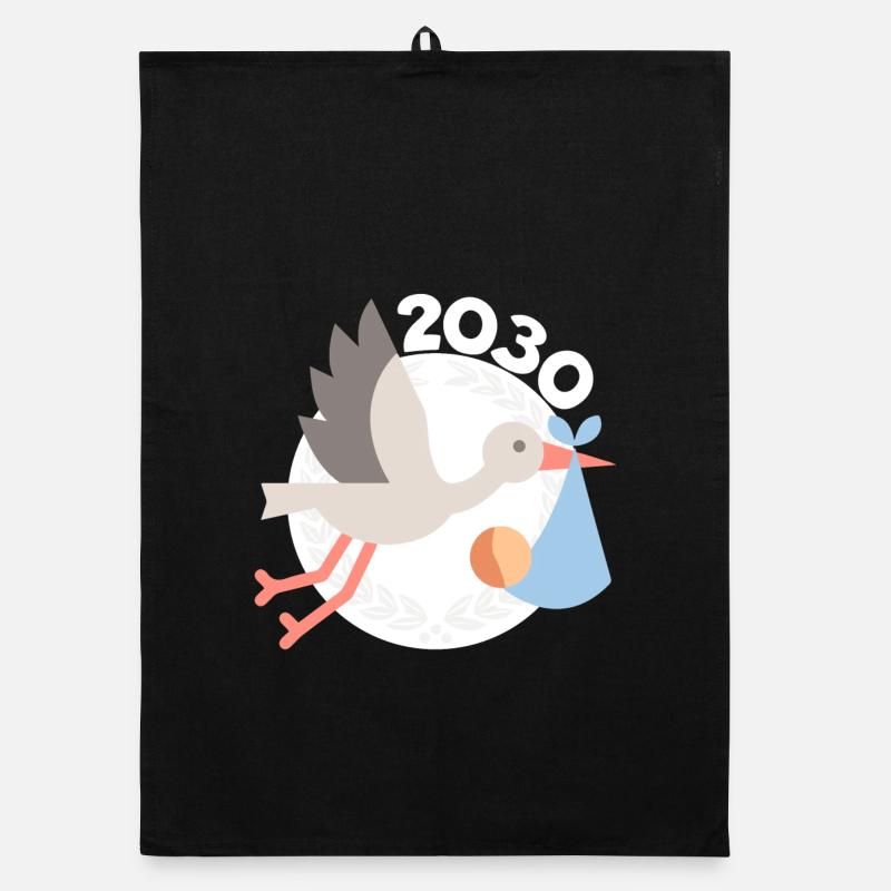 Cigogne avec bébé 2030 Torchon bio