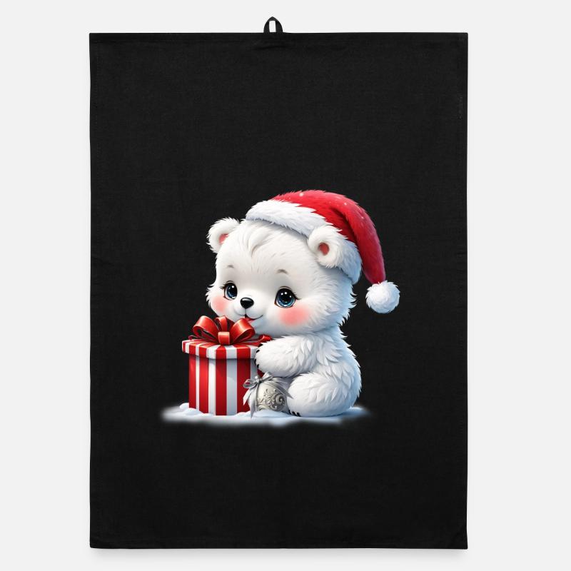 L’ours polaire de Noël Torchon bio