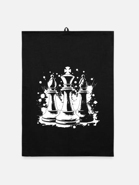 Chess bishop and king - Organic dish towel - black - Front