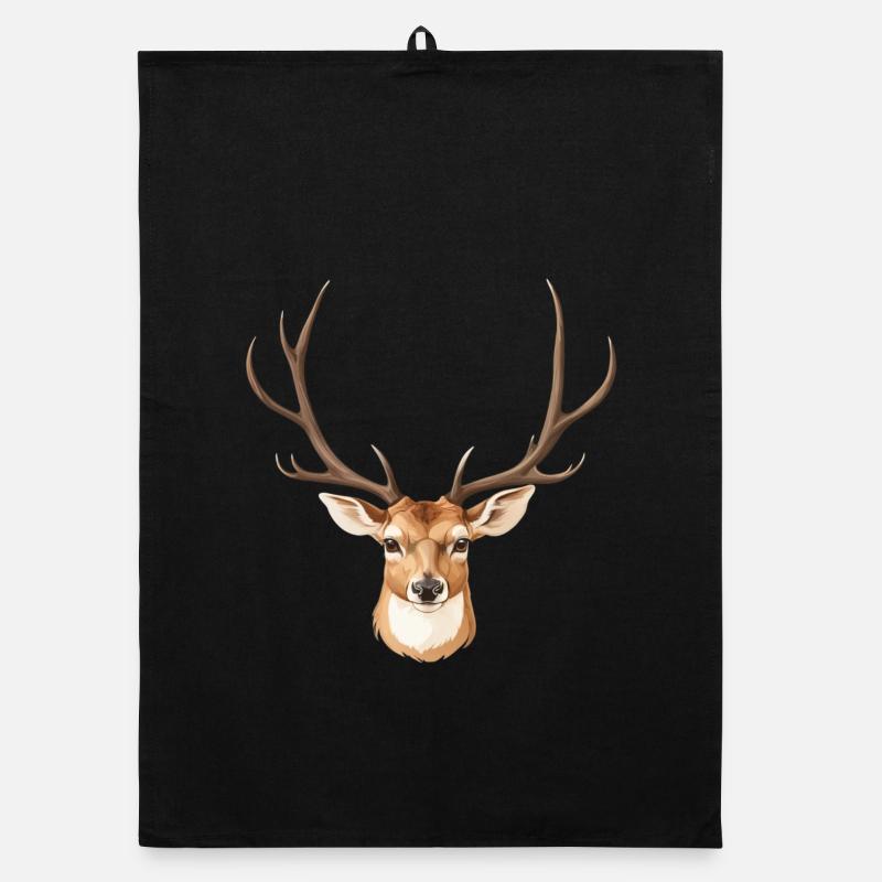 Cute Deer Head Organic dish towel
