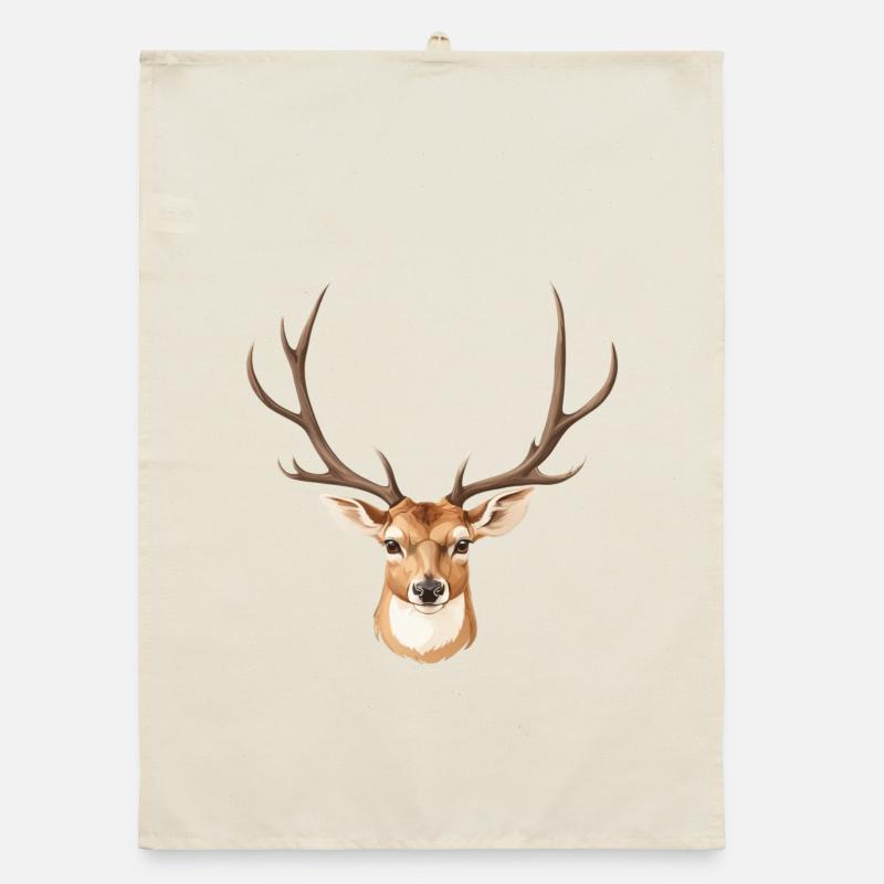 Cute Deer Head Organic dish towel