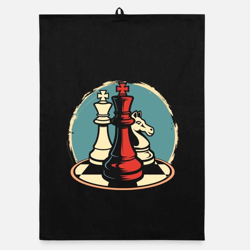 Chess Pieces Graphics Organic dish towel