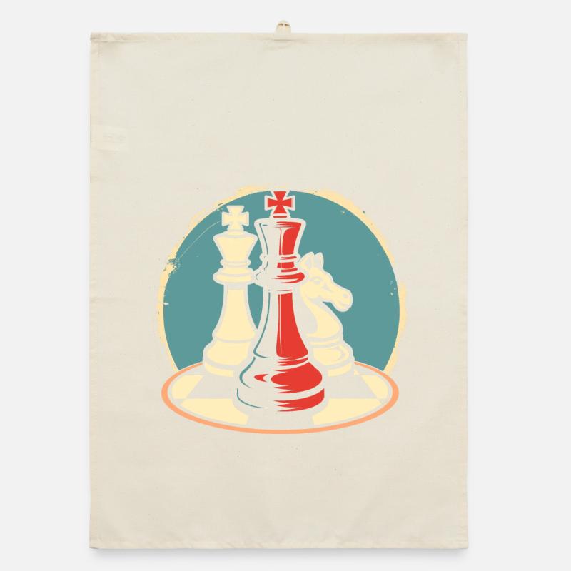 Chess Pieces Graphics Organic dish towel
