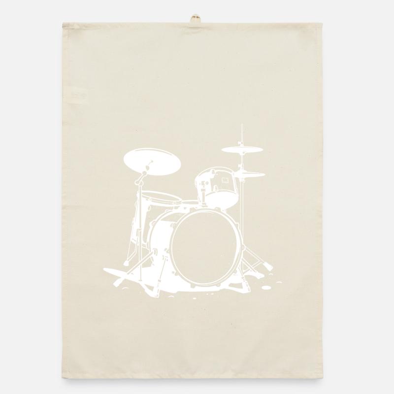 Drumset Zeichnung Organic Geschirrtuch