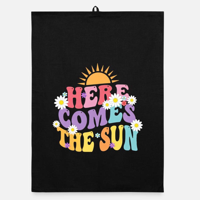 HERE COMES THE SUN Soleil et Fleurs Tendance Torchon bio