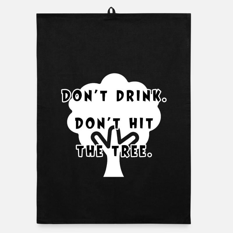 Humorous tree motif with saying Organic dish towel