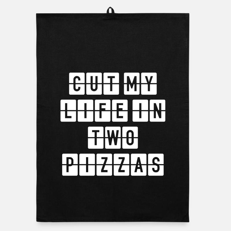 Two Pizzas – Conception de pizza de fête amusante Torchon bio