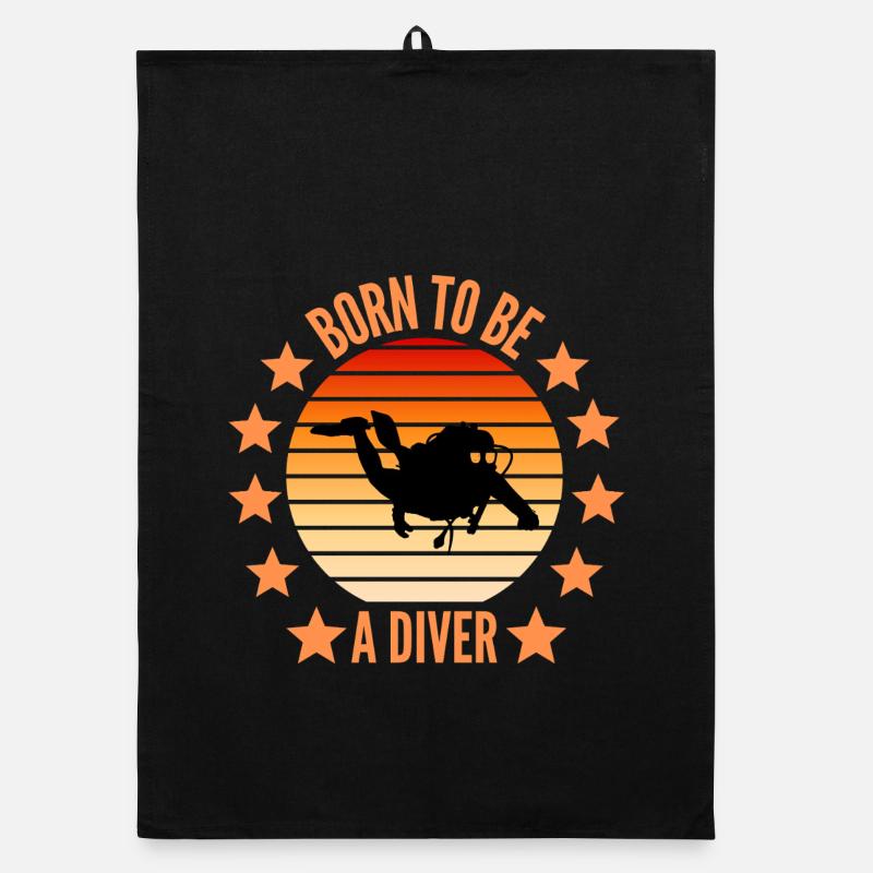 Né pour être plongeur Torchon bio