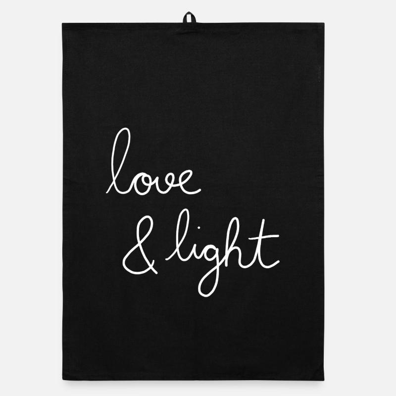 love & light - Organic dish towel - black