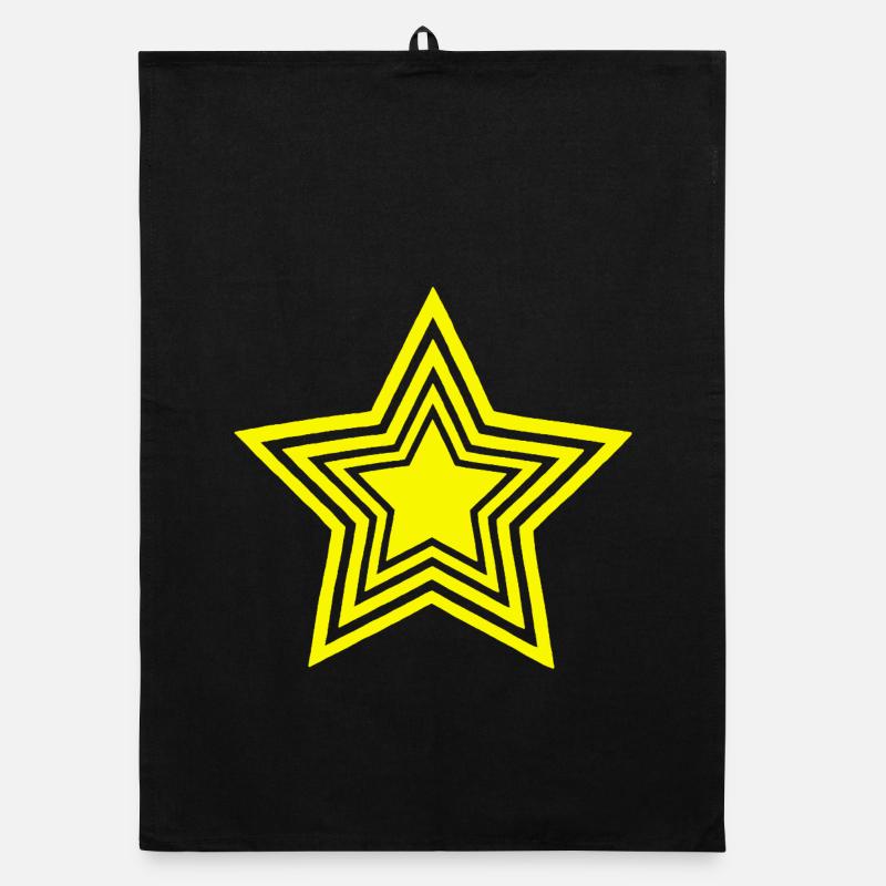 Infinite Yellow Star Organic dish towel