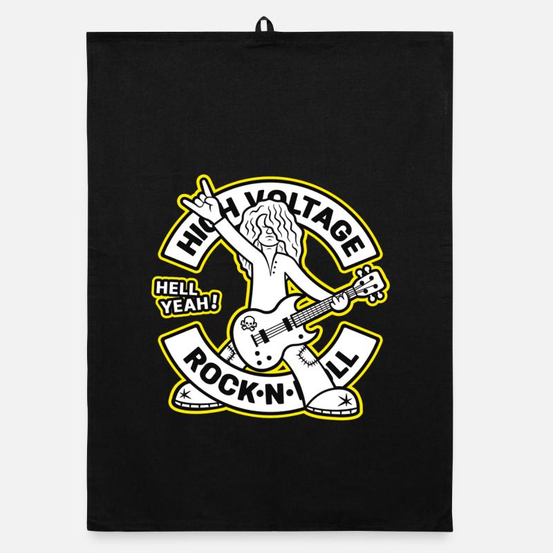 High Voltage Rock'n'Roll Guitarist Organic dish towel