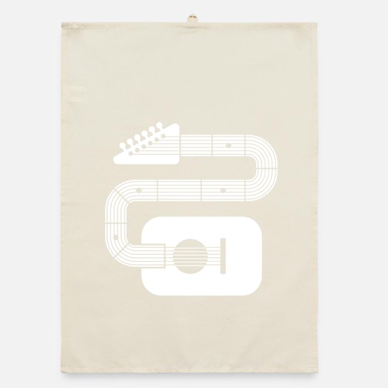 Abstract Shape Guitar Organic dish towel
