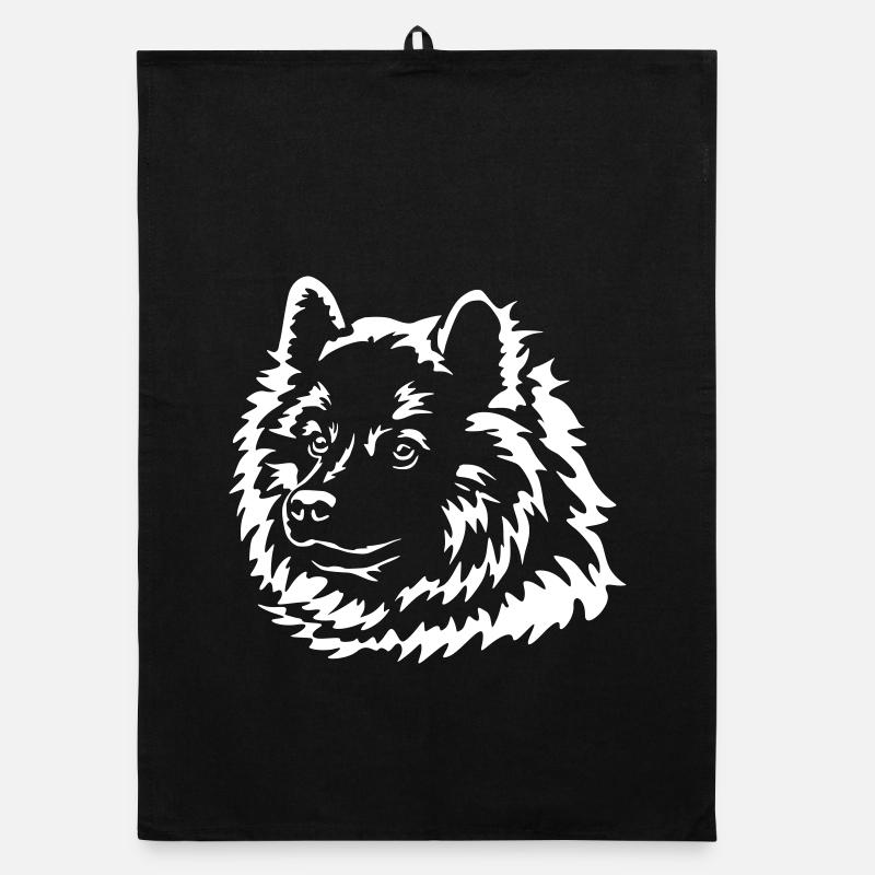 Eurasier Kopf "Black Edition" Organic Geschirrtuch