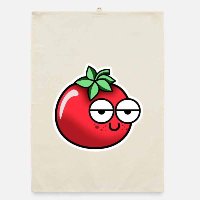 Tomate mit Gesicht Organic Geschirrtuch