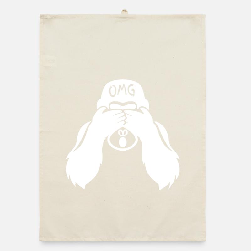 Witziger Gorilla OMG Affe Organic Geschirrtuch