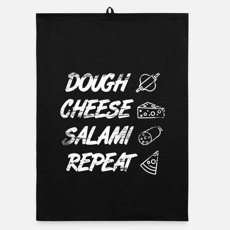 Dough Cheese Salami Repeat Organic dish towel