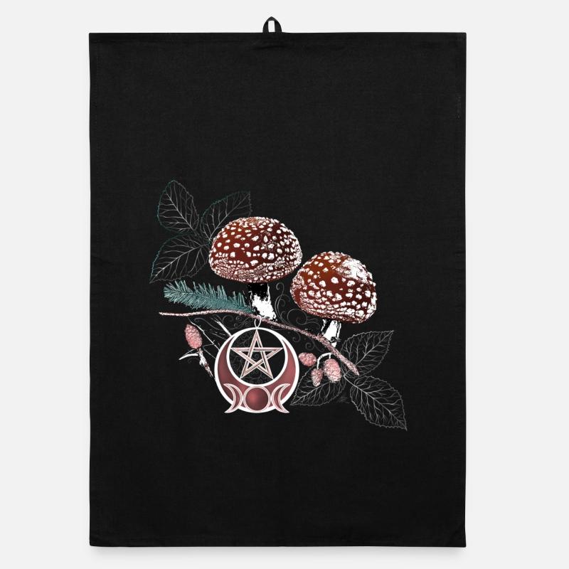 Toadstool Wicca Symbol Natural Magic Autumn Organic dish towel