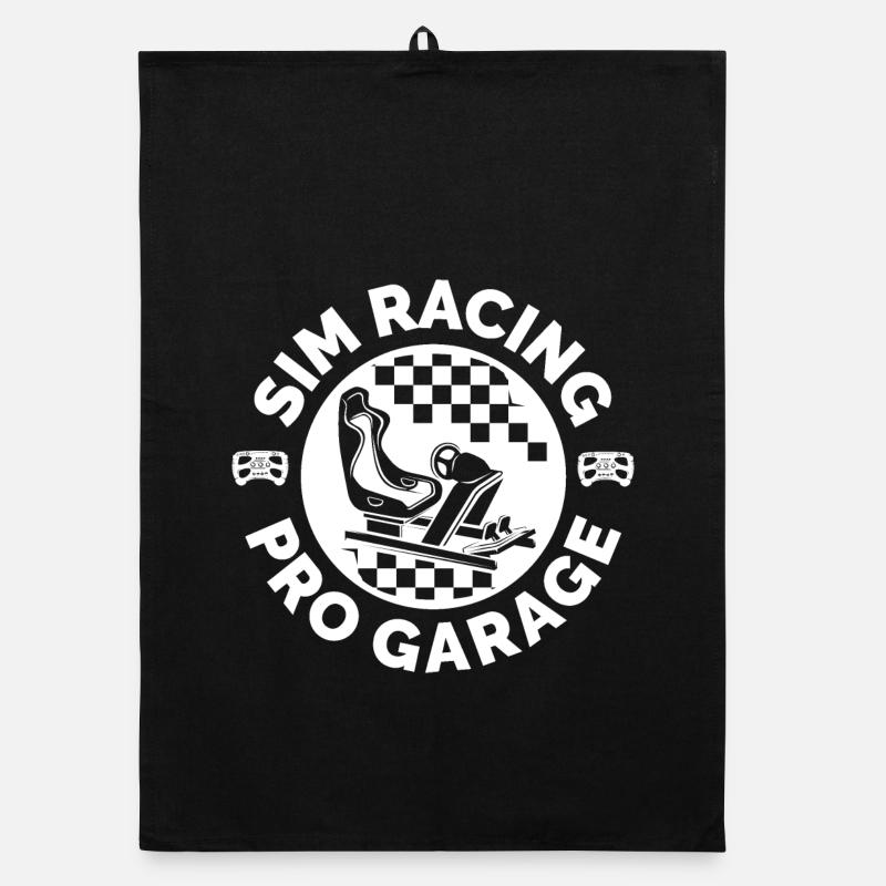 simracing emblem patch sim racer gaming icon Organic dish towel