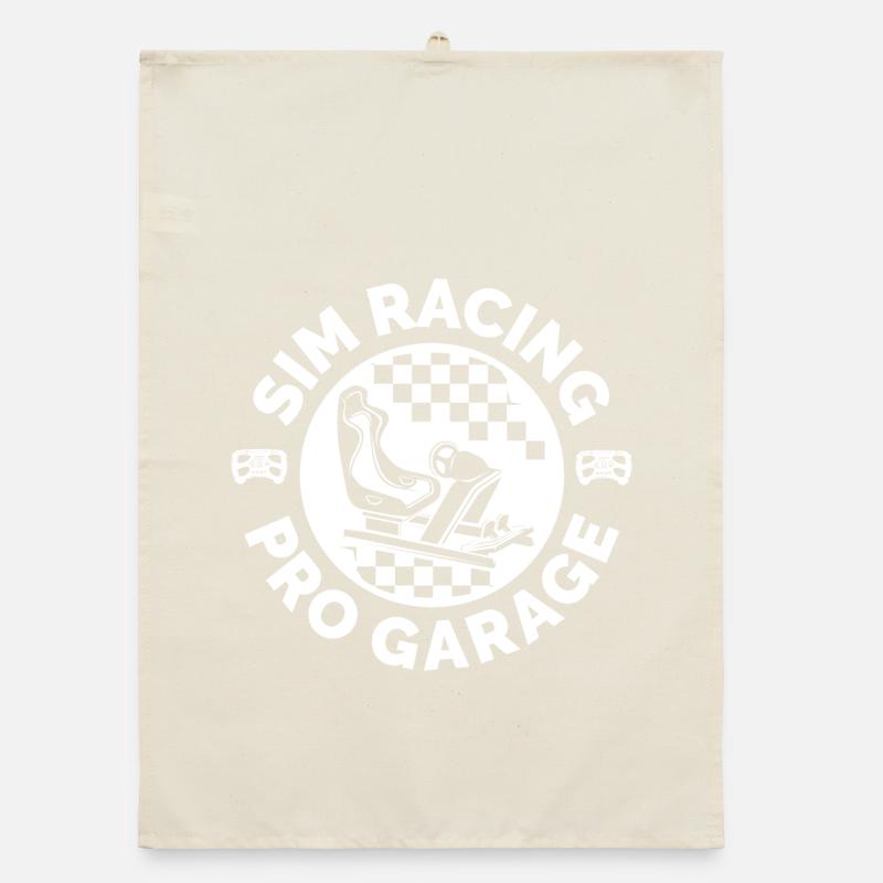 simracing emblem patch sim racer gaming icon Organic dish towel
