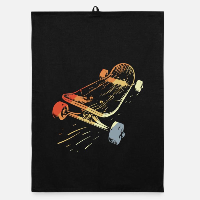 Skateboard Sketch Vintage Look Organic dish towel