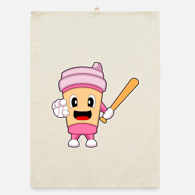 Café Baseball Batte de baseball Torchon bio