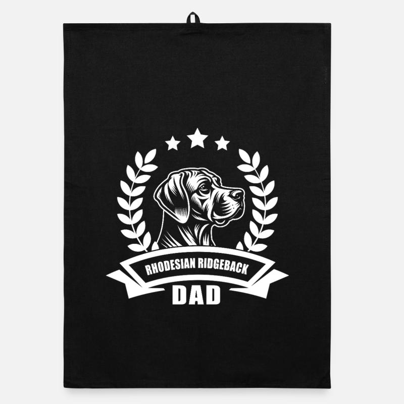 Bannière et couronne « Rhodesian Ridgeback Dad » Torchon bio