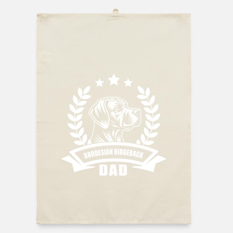 Bannière et couronne « Rhodesian Ridgeback Dad » Torchon bio