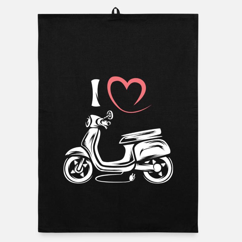 Ich liebe Roller - Elektro scooter Illustration Organic Geschirrtuch