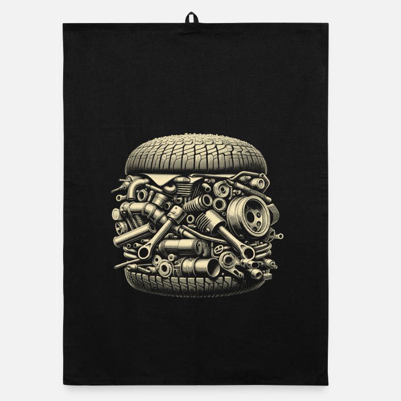 Mechanical Junk Vintage Design Organic dish towel