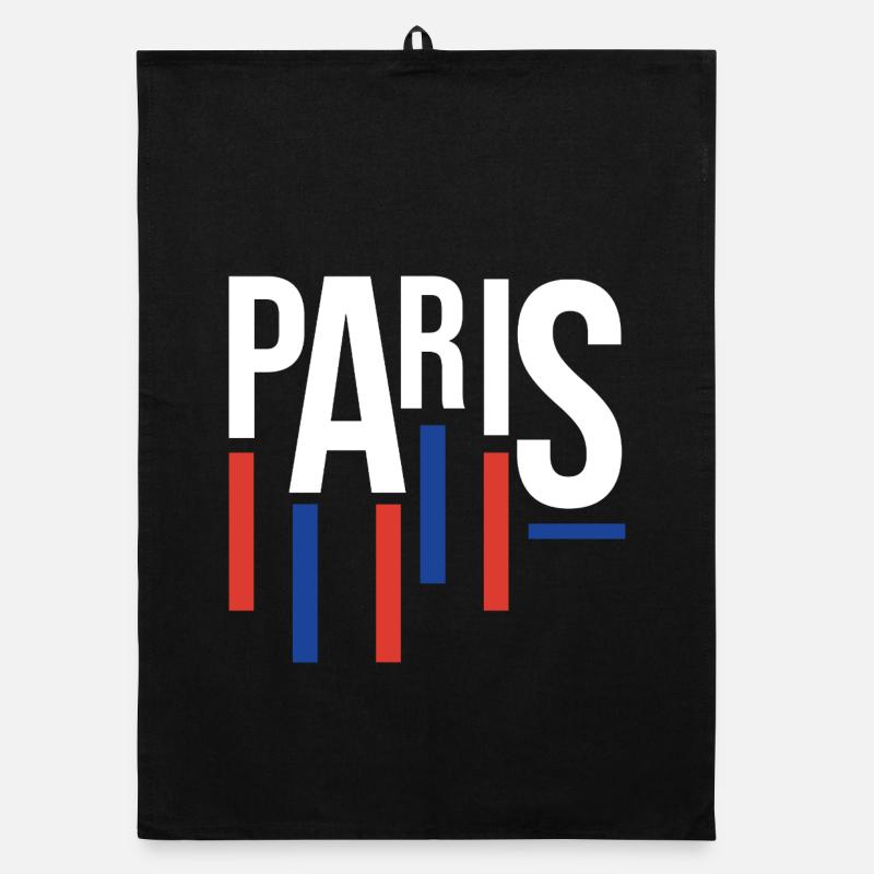 Paris Typography with Flag Accents Organic dish towel
